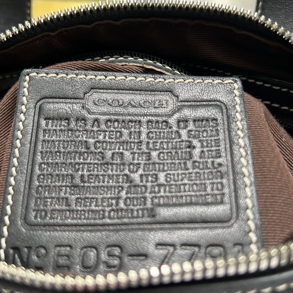 Coach Hamptons classic black leather doctor satchel bag 7791 - Picture 6 of 7